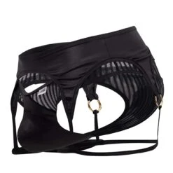 String Jarretière Rayé Noir 8 String Jarretière Rayé Noir -Boutique De Sous-vêtements string jarretiere raye noir candyman 3