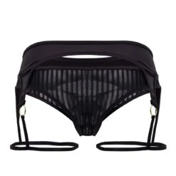 String Jarretière Rayé Noir 9 String Jarretière Rayé Noir -Boutique De Sous-vêtements string jarretiere raye noir candyman 4