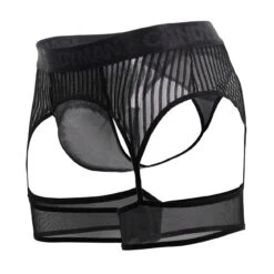 String Porte-Jarretelle Rayé Noir -Boutique De Sous-vêtements string porte jarretelle raye noir candyman 3