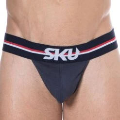 String Sans Ficelle Coton Bleu Marine