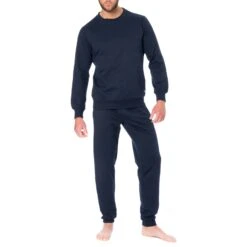 Sweat-Shirt Sport Lounge Bleu Marine -Boutique De Sous-vêtements sweat shirt sport lounge bleu marine hom 4