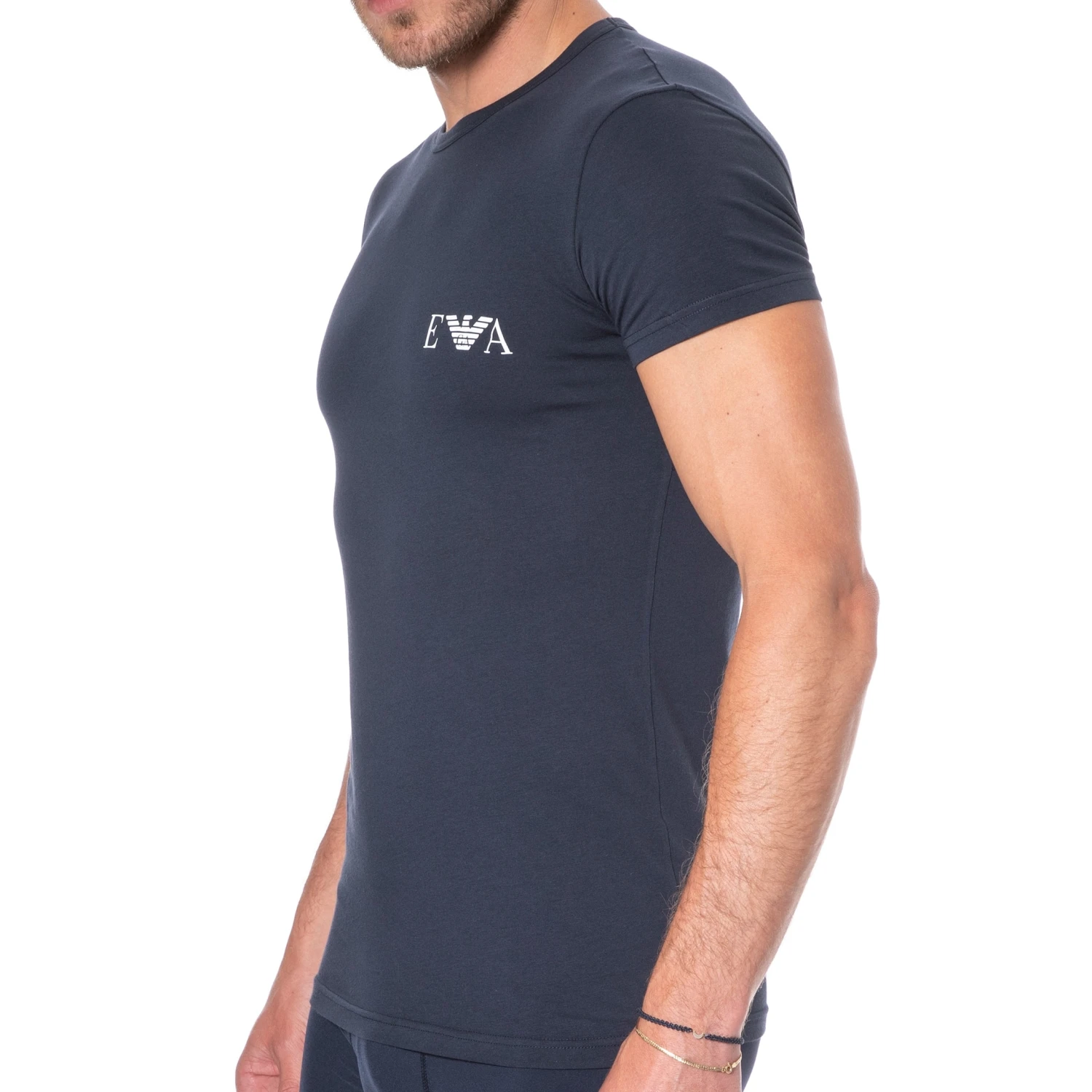 T-Shirt Bold Monogram Coton Bleu Marine - Blanc 2 T-Shirt Bold Monogram Coton Bleu Marine - Blanc – Image 2