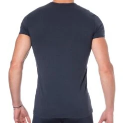 T-Shirt Bold Monogram Coton Bleu Marine - Blanc 5 T-Shirt Bold Monogram Coton Bleu Marine - Blanc -Boutique De Sous-vêtements t shirt bold monogram coton bleu marine blanc emporio armani 2