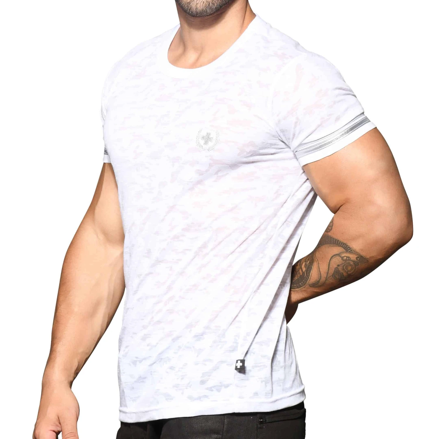 T-Shirt Camouflage Burnout Blanc 1 T-Shirt Camouflage Burnout Blanc
