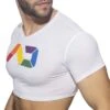 T-Shirt Crop AD Rainbow Blanc