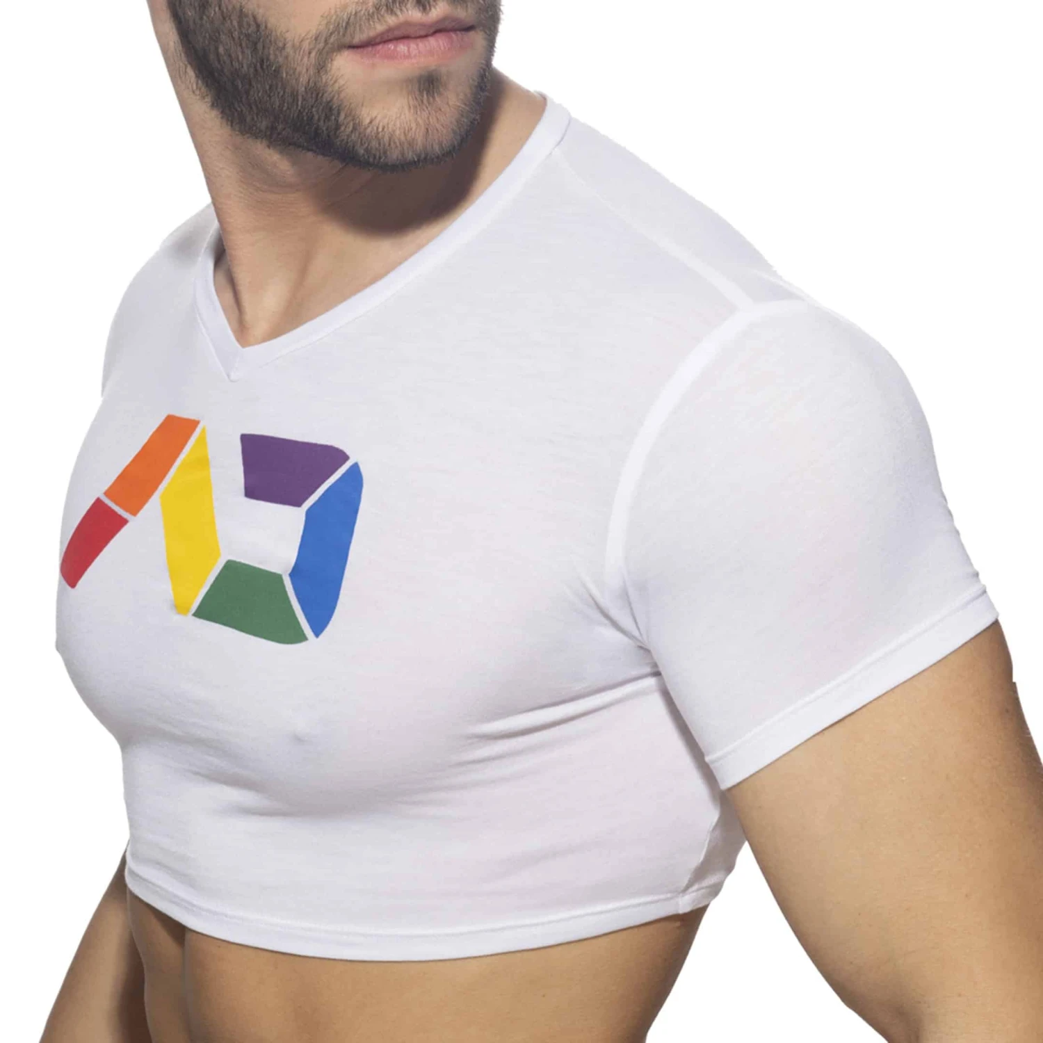 T-Shirt Crop AD Rainbow Blanc 1 T-Shirt Crop AD Rainbow Blanc
