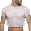 T-Shirt Crop Mesh Blanc