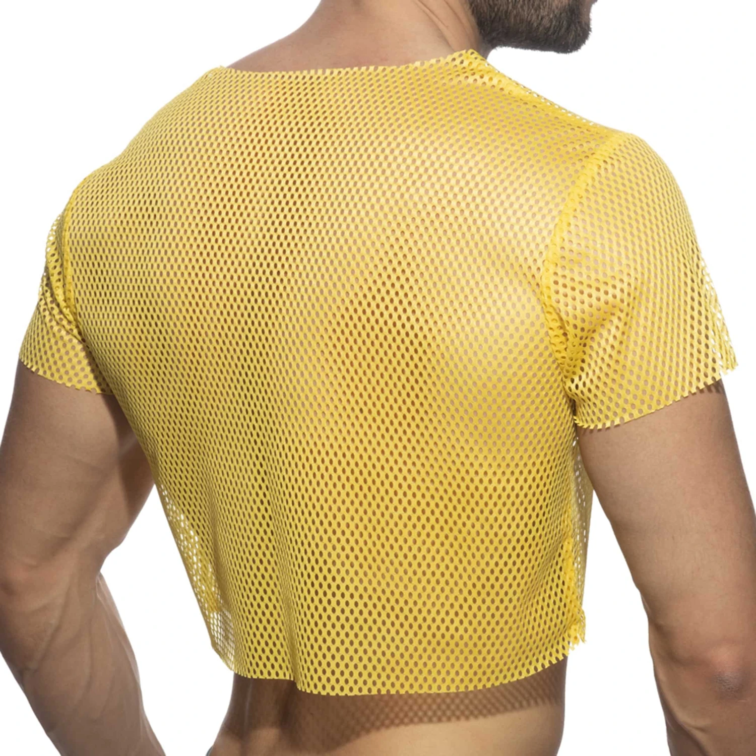 T-Shirt Crop Mesh Jaune 2 T-Shirt Crop Mesh Jaune – Image 2