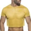 T-Shirt Crop Mesh Jaune
