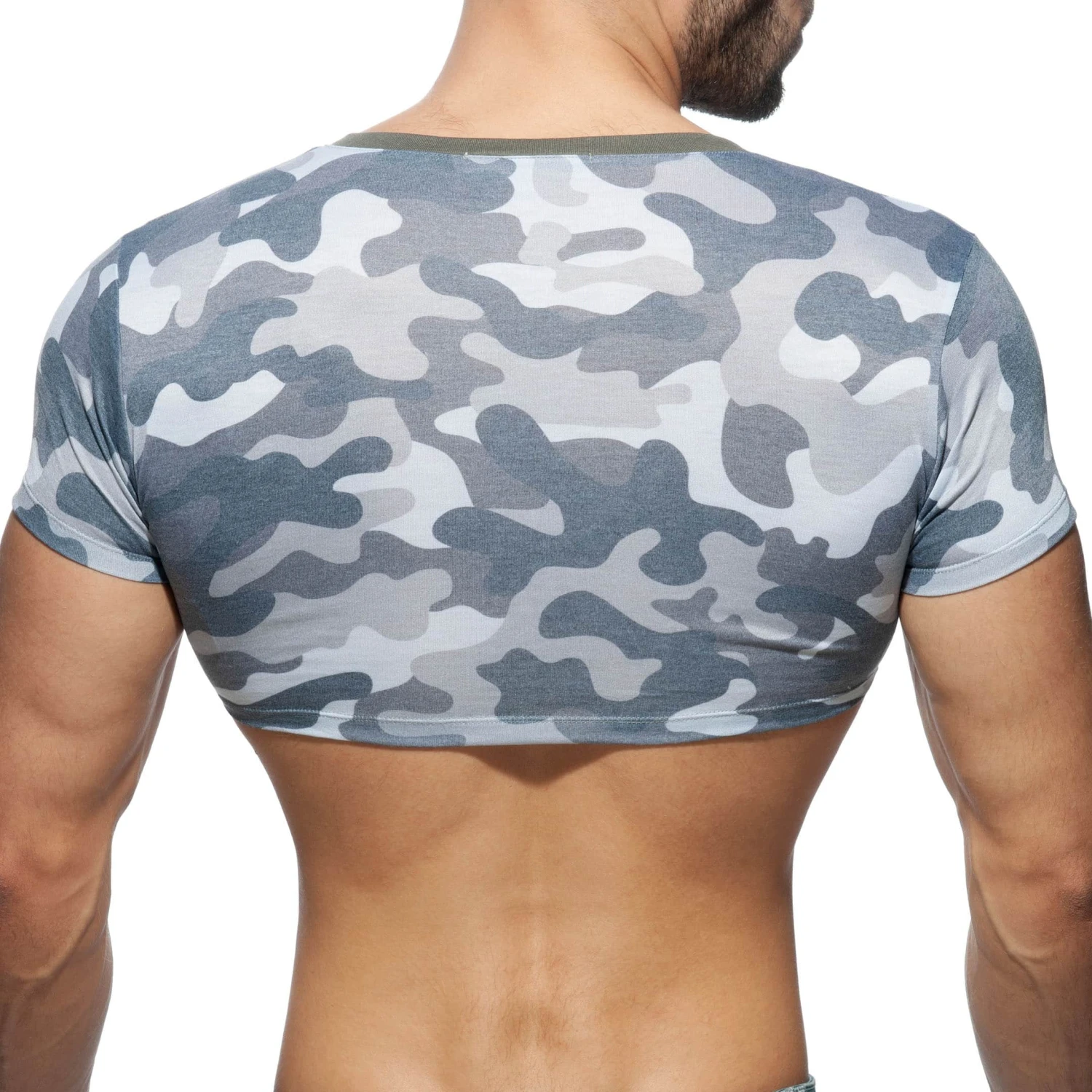 T-Shirt Crop Washed Camo Gris 2 T-Shirt Crop Washed Camo Gris – Image 2