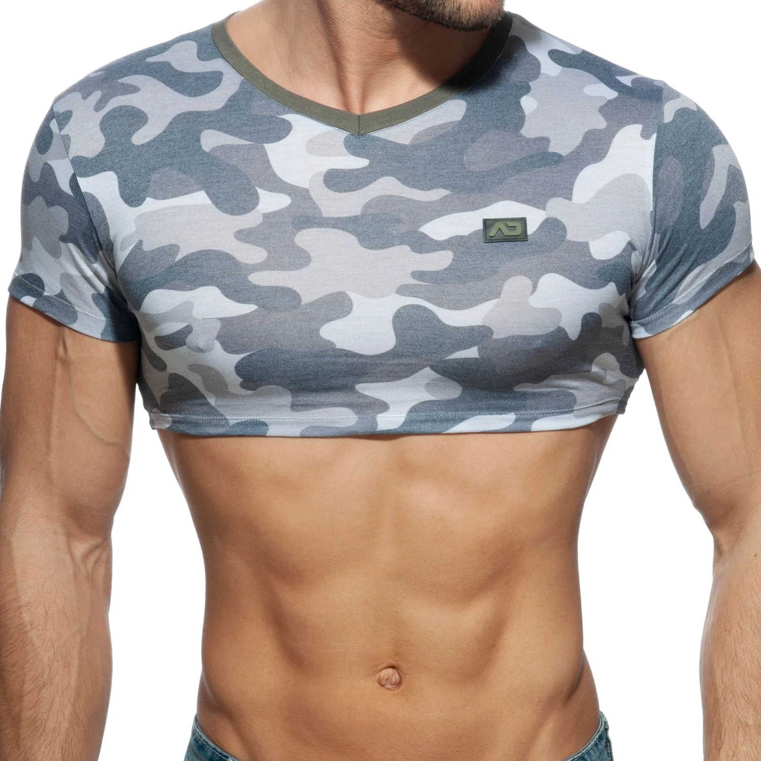 T-Shirt Crop Washed Camo Gris 1 T-Shirt Crop Washed Camo Gris