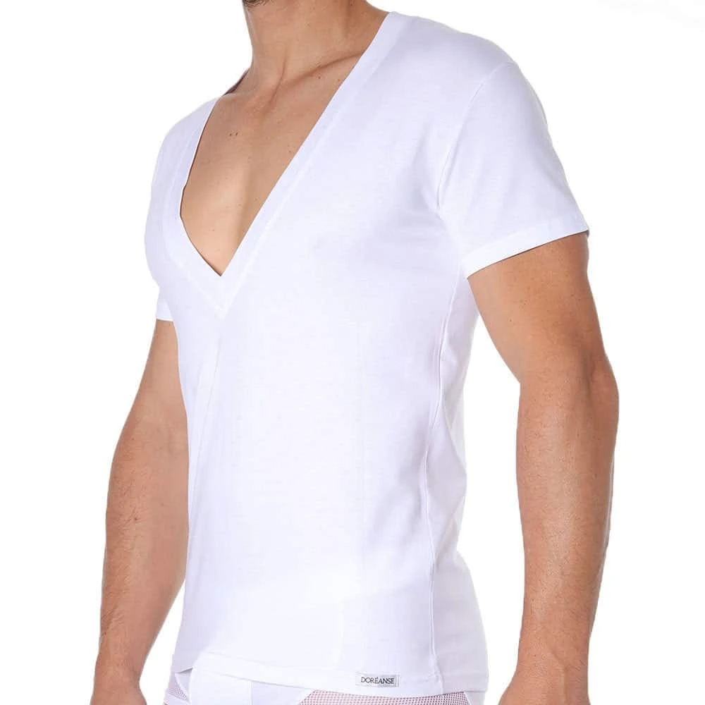 T-Shirt Essential Col V Super Low Blanc 1 T-Shirt Essential Col V Super Low Blanc
