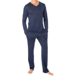 T-Shirt Manches Longues Cocooning Bleu Marine 8 T-Shirt Manches Longues Cocooning Bleu Marine -Boutique De Sous-vêtements t shirt manches longues cocooning bleu marine hom 3