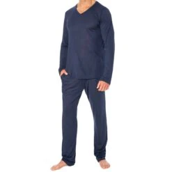 T-Shirt Manches Longues Cocooning Bleu Marine 9 T-Shirt Manches Longues Cocooning Bleu Marine -Boutique De Sous-vêtements t shirt manches longues cocooning bleu marine hom 4