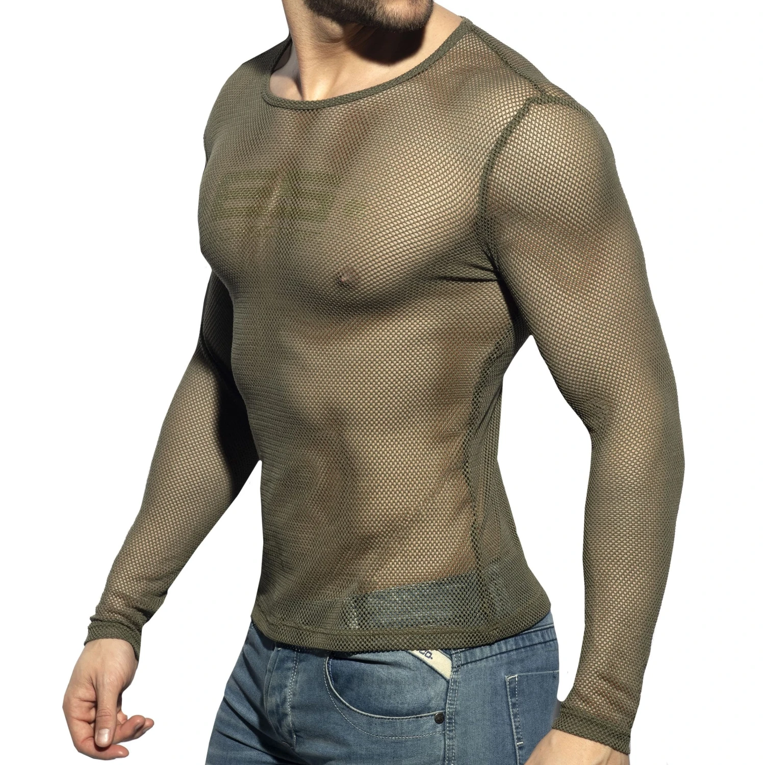 T-Shirt Manches Longues Mesh Kaki 1 T-Shirt Manches Longues Mesh Kaki