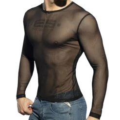 T-Shirt Manches Longues Tulle Noir