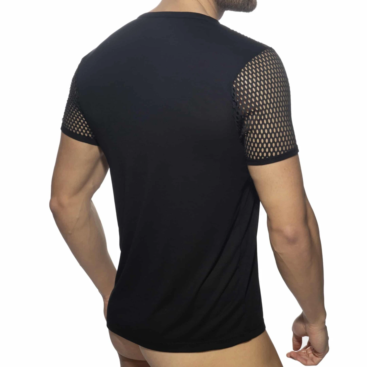 T-Shirt Mesh Striped Noir 2 T-Shirt Mesh Striped Noir – Image 2