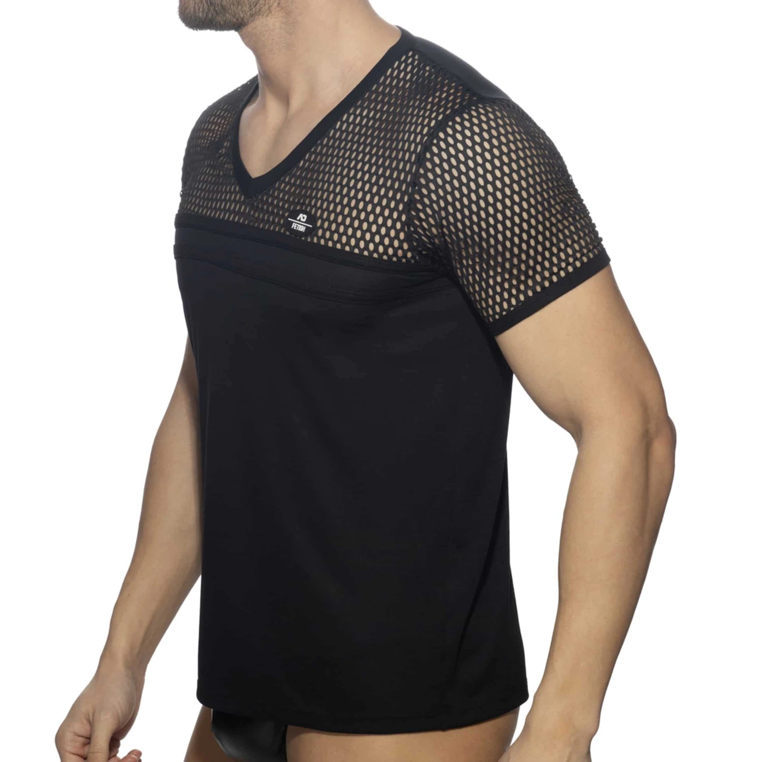 T-Shirt Mesh Striped Noir 1 T-Shirt Mesh Striped Noir
