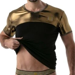 T-Shirt Métal Noir - Or 5 T-Shirt Métal Noir - Or -Boutique De Sous-vêtements t shirt metal noir or tof paris 2