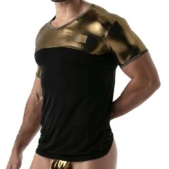 T-Shirt Métal Noir - Or