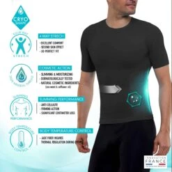 T-Shirt Sculptant Running Noir -Boutique De Sous-vêtements t shirt sculptant running noir cryoshape 2