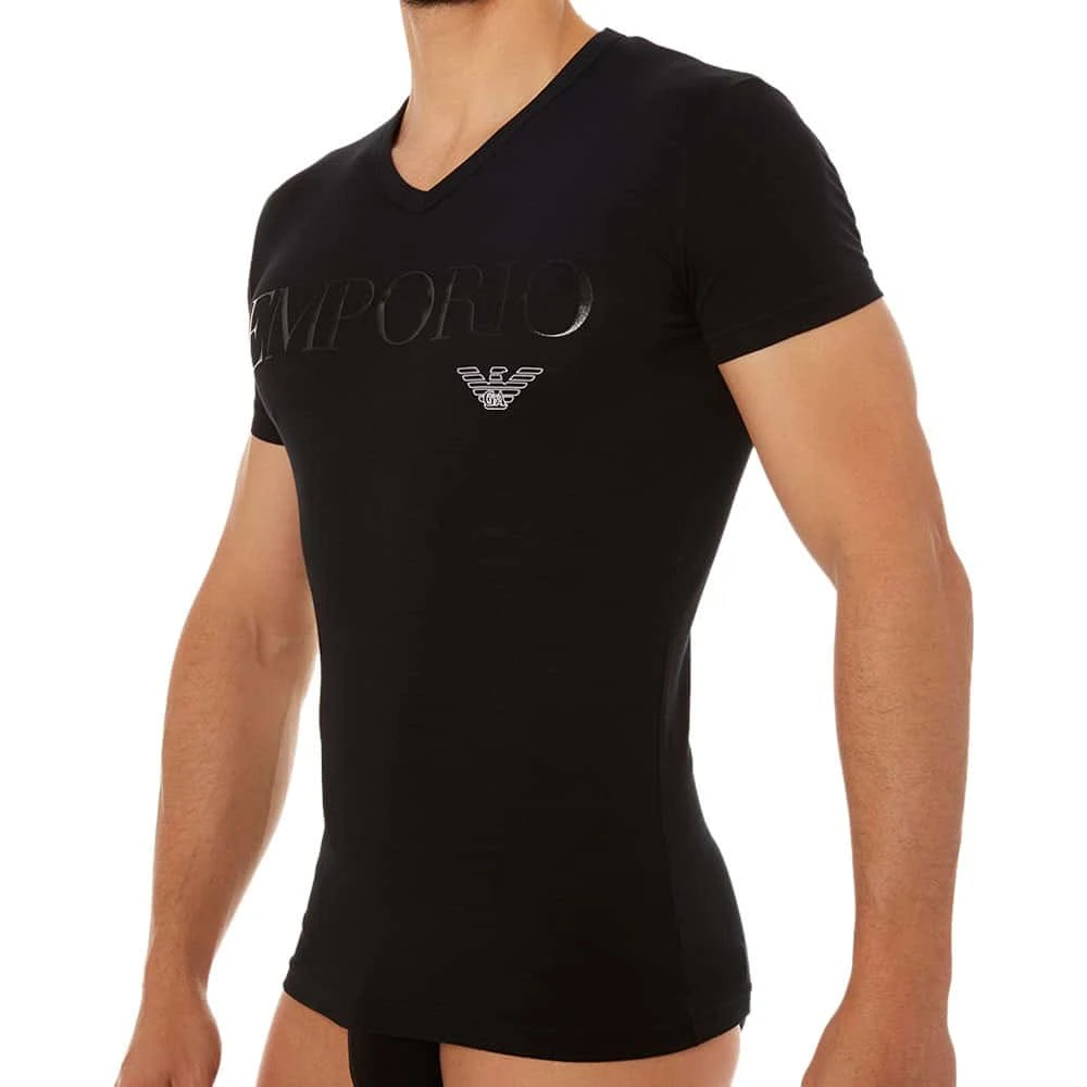 T-Shirt Stretch Cotton Megalogo Noir 2 T-Shirt Stretch Cotton Megalogo Noir – Image 2