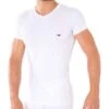 T-Shirt V-Neck Stretch Cotton Blanc