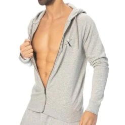 Veste à Capuche Ck One Gris Chiné