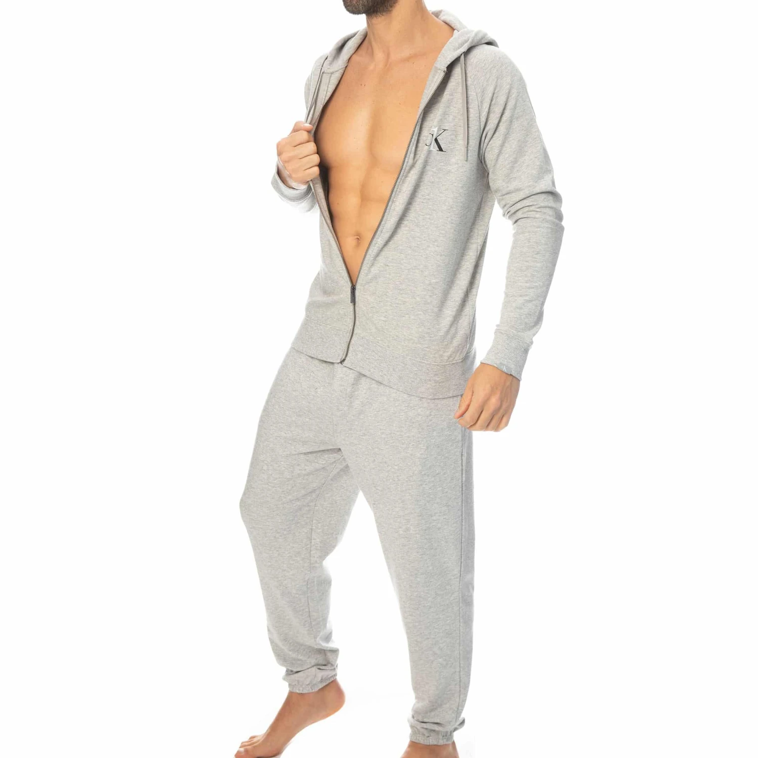 Veste à Capuche Ck One Gris Chiné 6 Veste à Capuche Ck One Gris Chiné – Image 6