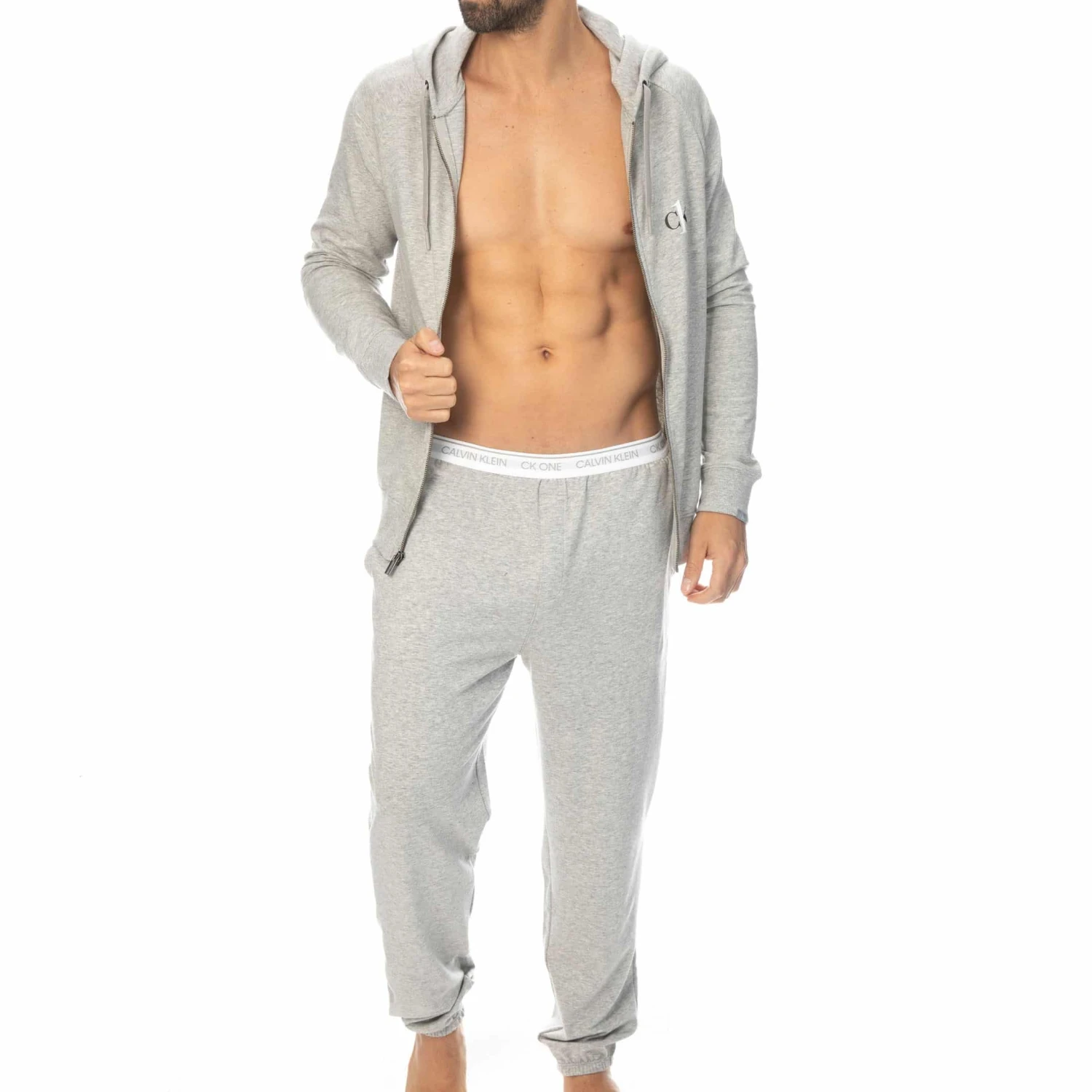 Veste à Capuche Ck One Gris Chiné 7 Veste à Capuche Ck One Gris Chiné – Image 7