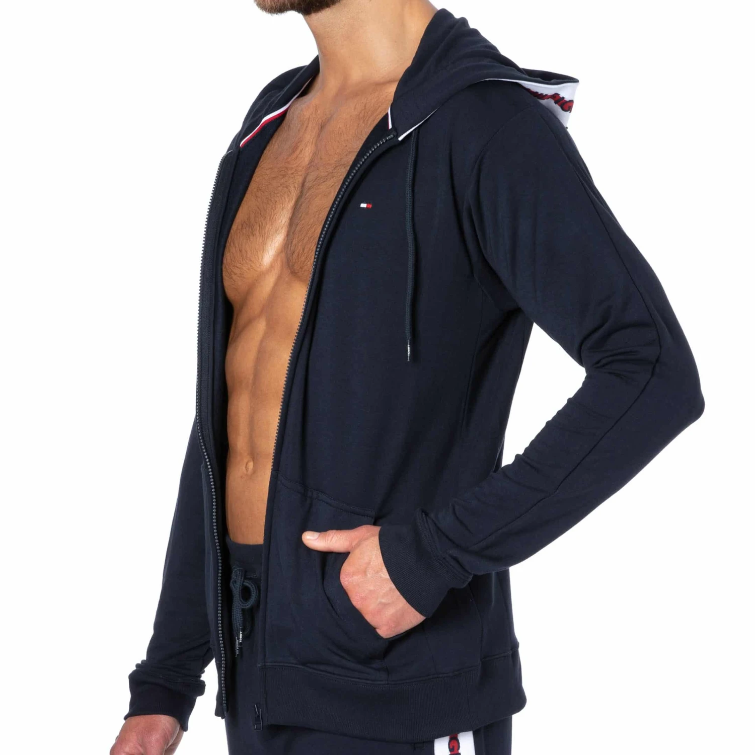 Veste à Capuche Logo Tape Bleu Marine 3 Veste à Capuche Logo Tape Bleu Marine – Image 3