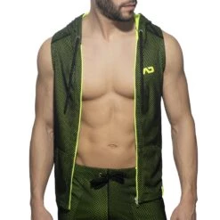 Veste à Capuche Sans Manche Loop Mesh Noire -Boutique De Sous-vêtements veste a capuche sans manche loop mesh noire addicted 2