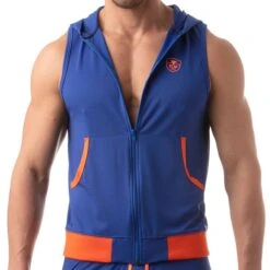 Veste Athletic Hoody Mesh Bleu Roi